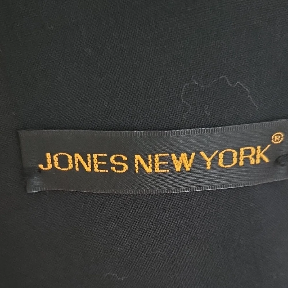 Jones New York Black Tuxedo Jacket Satin Lapels